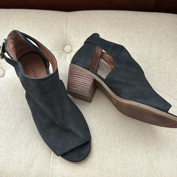 Lucky Brand Barimo Open Toe Leather Bootie - Picture 2 of 3